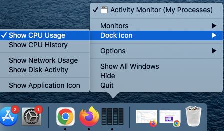 Show CPU usage